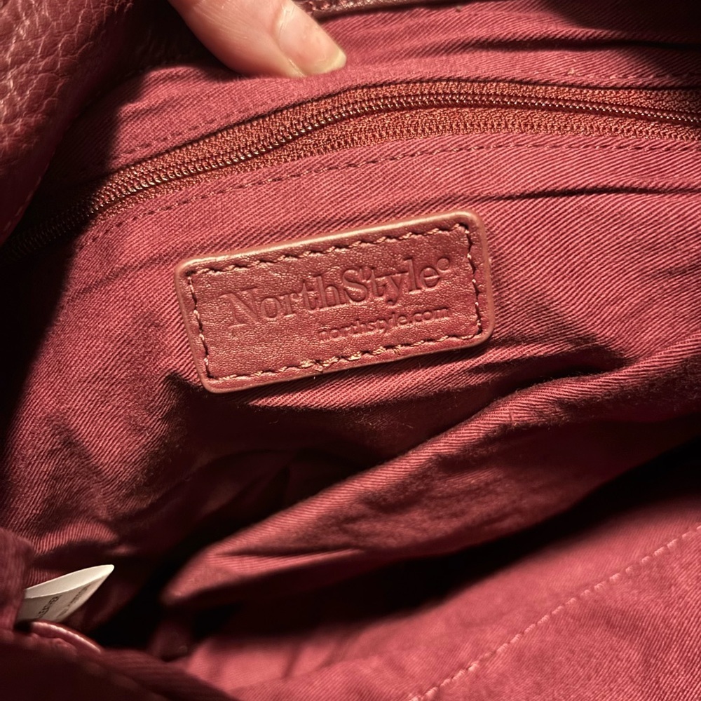 NorthStyle Burgundy Faux Leather Shoulder Bag - Picture 3 of 3
